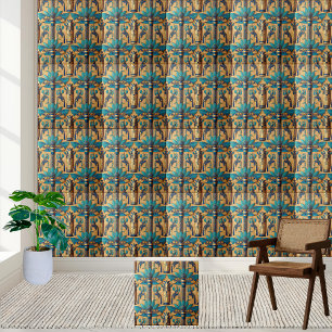 Luxury Egyptian Inspired Lotus Tile