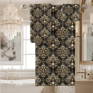 Luxury & Elegance Art Deco Black & Gold Bath Towel Set