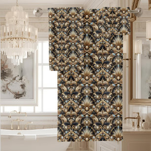 Luxury & Elegance Art Deco Black & Gold Bath Towel Set