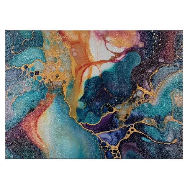 Luxury Elegant Abstract Marble Beautiful  Cutting Board (Front)