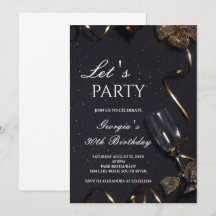 Luxury elegant adult birthday party invitation