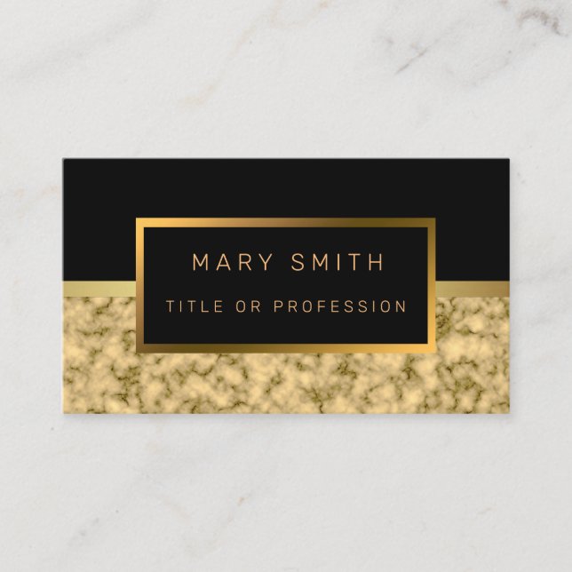 Luxury Elegant Black Gold Business Card (Front)