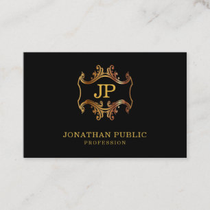 Luxury Elegant Black Gold Charming Classic Look Business Card