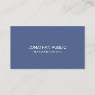 Luxury Elegant Blue Simple Plain Professional Business Card