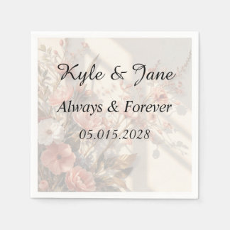 Luxury Elegant Botanical Wedding Napkin