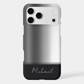 Luxury Elegant Brushed Metal Silver Grey