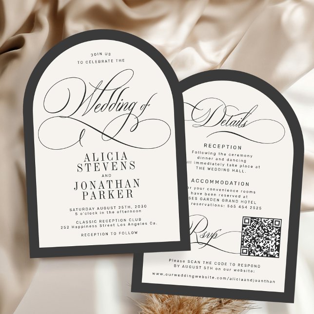 Luxury elegant calligraphy arch wedding invitation (Creator Uploaded)