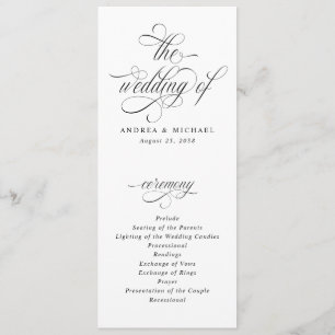Luxury Elegant Calligraphy Wedding Program Programme