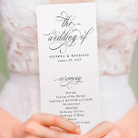 Luxury Elegant Calligraphy Wedding Program Programme<br><div class="desc">These elegant calligraphy wedding programs feature swirling elegant calligraphy paired with a simple serif font. These tea-length wedding programs are flat with a front and back. Your wedding party and thank you message is on the back side. View matching pieces in this wedding collection.</div>