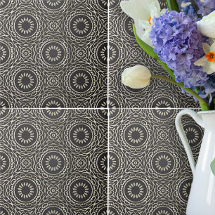Luxury Elegant Chic Faux Gold And Black Arabesque Tile
