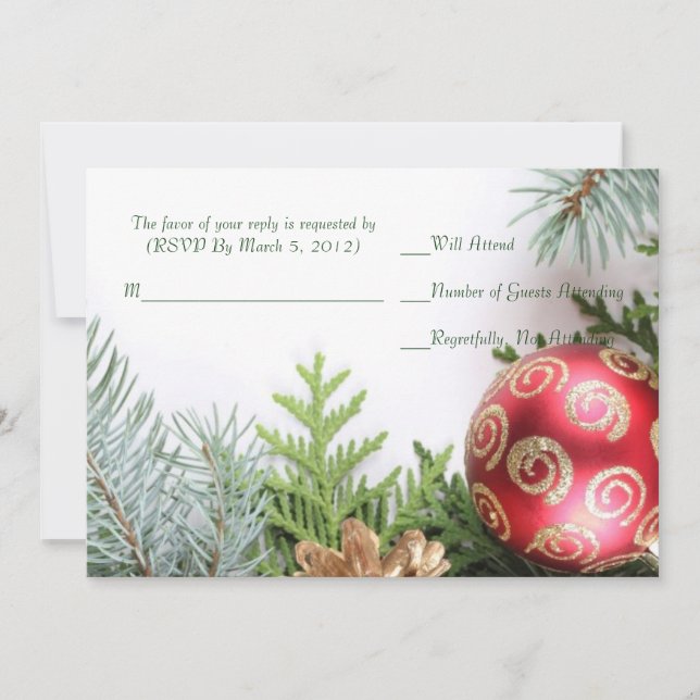 Luxury Elegant Christmas Winter RSVP card (Front)