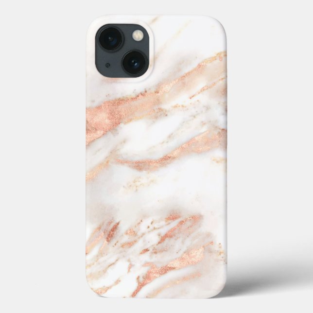 Luxury Elegant Copper Rose Gold Marble Case-Mate iPhone Case (Back)