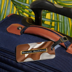 Luxury Elegant Faux Cow Leather Modern Collection Luggage Tag