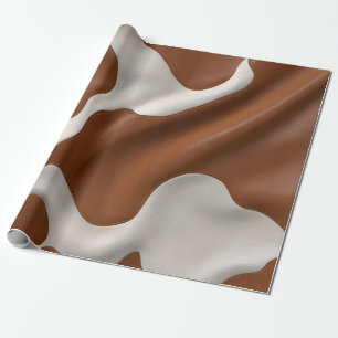 Luxury Elegant Faux Cow Leather Modern Collection Wrapping Paper