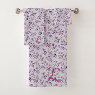 Luxury Elegant Floral (A-Z) Bath Towel Set