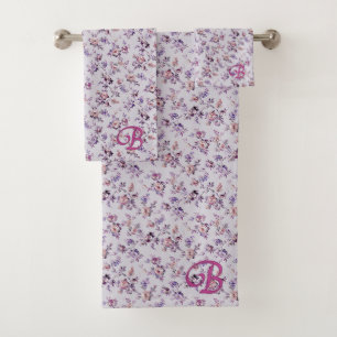 Luxury Elegant Floral (A-Z) Bath Towel Set