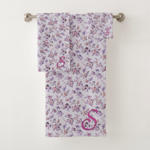 Luxury Elegant Floral (A-Z) Bath Towel Set