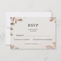 Luxury Elegant Floral Wedding RSVP Reply Card