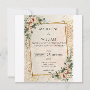 Luxury Elegant Garden Flowers Wedding  Save The Date