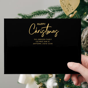  Luxury Elegant Gold and Black Christmas  Envelope
