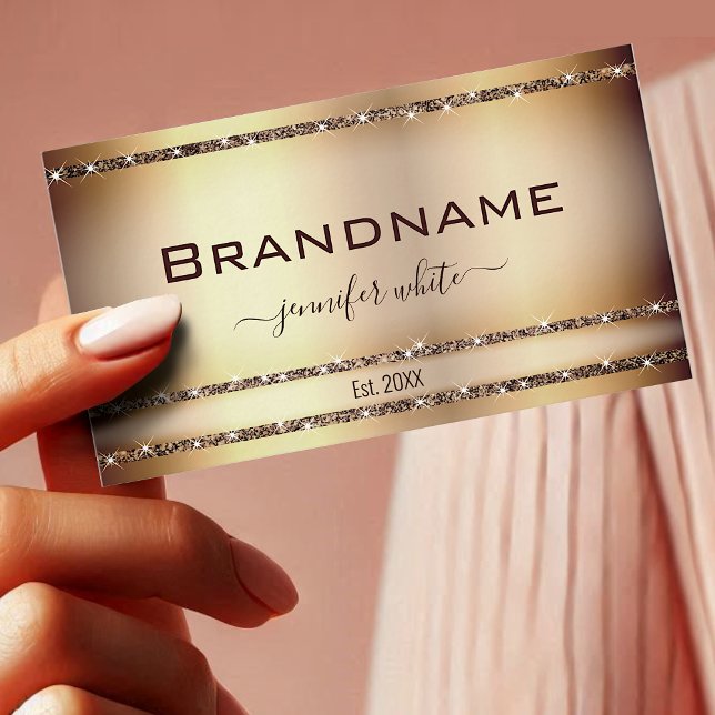 Luxury Elegant Gold Effect Glitter Sparkly Stars Business Card (Creator Uploaded)
