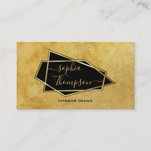 Luxury Elegant Gold Glitter Marble Script Business Card