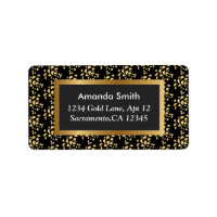 Luxury Elegant Gold Heart Pattern Return Address