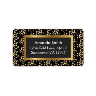 Luxury Elegant Gold Heart Pattern Return Address Label