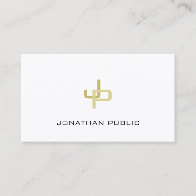 Luxury Elegant Gold Monogram Professional Modern Business Card (Front)