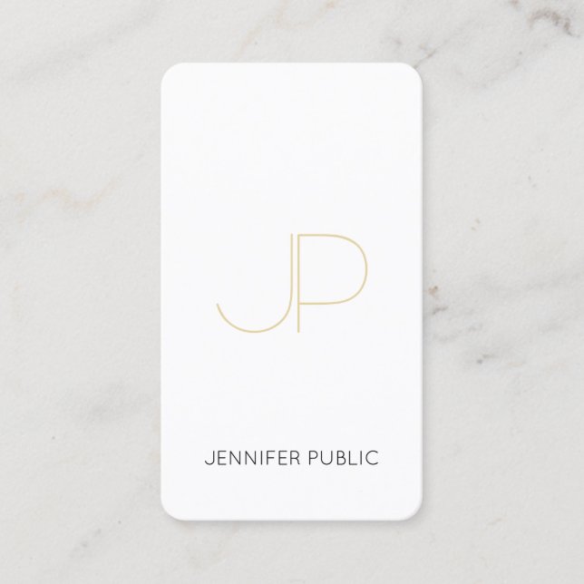 Luxury Elegant Gold Monogram Trendy Template Chic Business Card (Front)