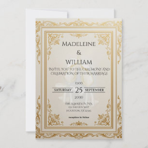 Luxury Elegant Gold Wedding  Save The Date