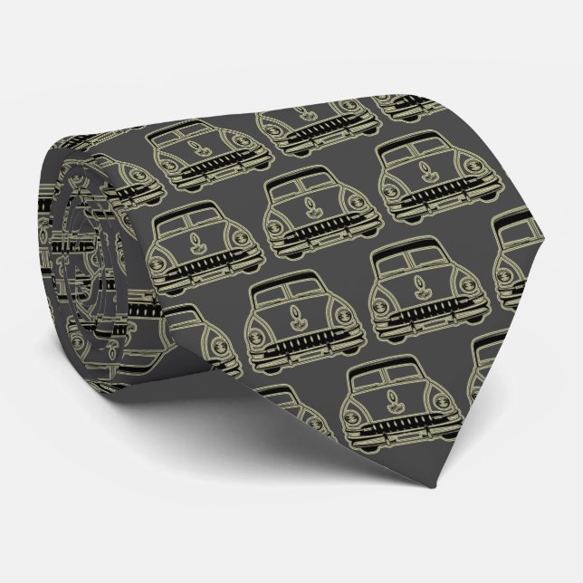 Luxury Elegant Modern Black Gold Car Tie (Rolled)