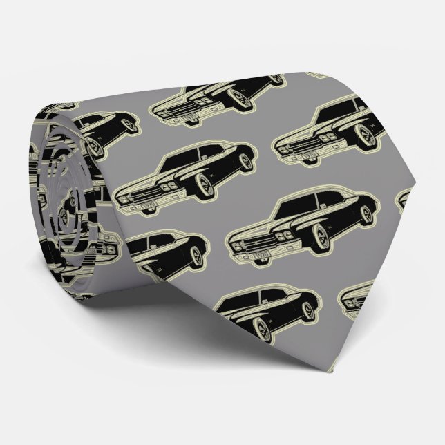 Luxury Elegant Modern Black Gold Car Tie (Rolled)