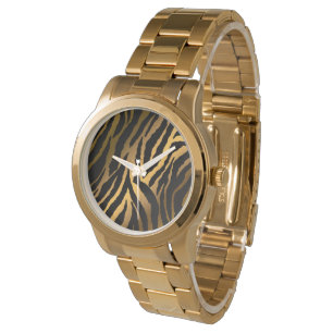 Luxury Elegant Modern Black Gold Line Watch