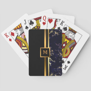 Luxury Elegant Modern Black Gold Marble Playing Cards
