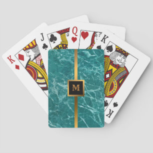 Luxury Elegant Modern Black Gold Marble Playing Cards