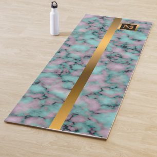 Luxury Elegant Modern Black Gold Marble Yoga Mat