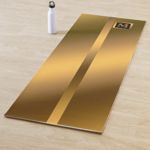 Luxury Elegant Modern Black Gold Marble Yoga Mat