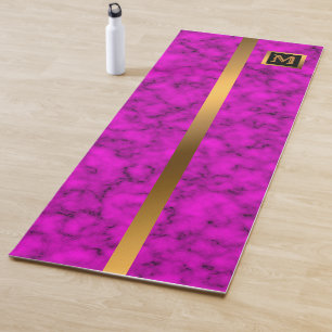 Luxury Elegant Modern Black Gold Marble Yoga Mat