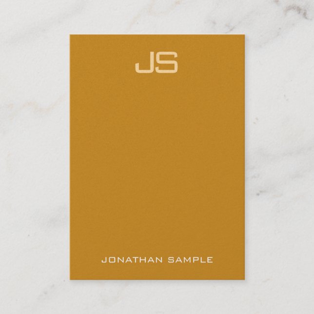Luxury Elegant Monogrammed Premium Pearl Finish Business Card (Front)