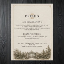 Luxury Elegant Old Money Wedding Details Card