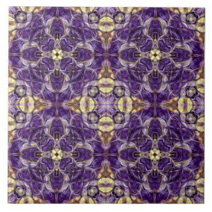 Luxury, elegant, ornamental, purple, gold tile