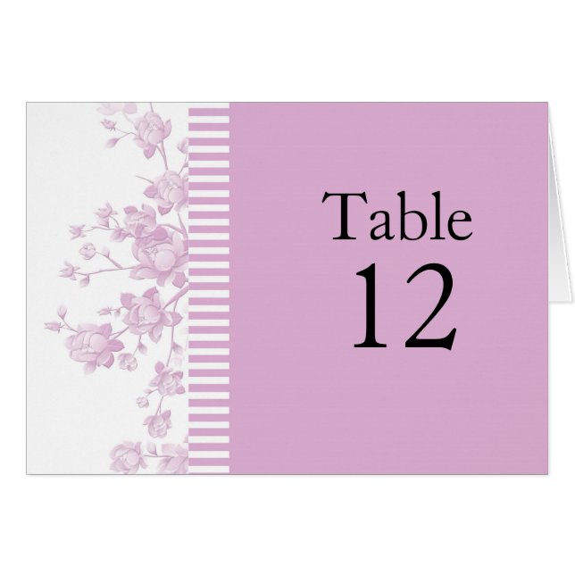 Luxury Elegant Pink Peony Floral Table card (Front Horizontal)