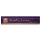 Luxury elegant purple leather gold monogrammed