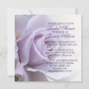 Luxury Elegant Purple Rose Wedding Shower Invite