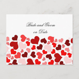 Luxury Elegant Red Hearts Save date card