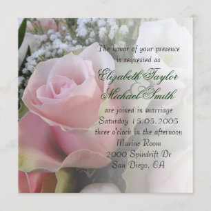 Luxury Elegant Rose Spring Bouquet Wedding Invite