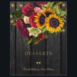 Luxury elegant rustic gold script cookbook divider<br><div class="desc">Collect all your friends' recipes in a personalised cookbook binder for the bride! A classy elegant faux gold typography script on a dark brown barn wood with an elegant rustic style sunflowers and roses bouquet, string lights, and two golden hearts making a classy personalised family recipe book binder custom card...</div>