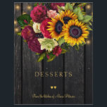 Luxury elegant rustic gold script cookbook divider<br><div class="desc">Collect all your old family recipes in a personalised cookbook binder! A classy elegant faux gold typography script on a dark brown barn wood with an elegant rustic style sunflowers and roses bouquet, string lights and two golden hearts making a classy personalised family recipe book binder custom card divider. It...</div>
