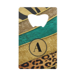 Luxury Emerald & Gold Safari Leopard Zebra Glitter